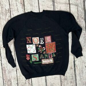 Vintage 90s Noel Santa Claus Christmas Ugly Sweater Party Sweatshirt Medium
